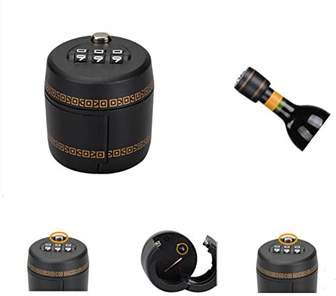 MOVKZACV Wine Digital Lock-Combination Lock for Wine & Liquor Bottle-Wine Whiskey Stopper-Bottle Password Code Digital Lock(Diameter of the bottle mouth 45mm/1.8 inch)