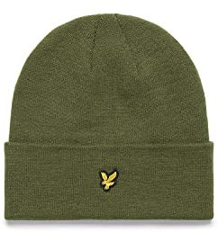 Lyle & Scott Unisex Classic Style Acryl Strick bestickter Mütze - Olive