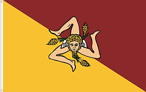 BANDIERA DI SICILIA. QUALITÀ RASO PREMIUM. DIMENSIONE GRANDE 150X90