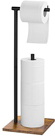 Toilettenpapierhalter, Toilettenpapierhalter mit Reserve, Bauernhaus-Tissuerollenhalter, Badezimmer-Toilettenpapierspender, Papierrollenhalter, Ständer für Waschbecken, Toilette, Holzsockel