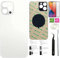 Day-market 12 Pro Rückglas für iPhone 12 Pro Backcover Glas (6,1 Zoll) mit vorinstalliertem Klebeband + Montageanleitung + Reparaturwerkzeuge + Displayschutzfolie (Silber)
