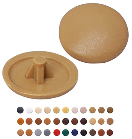 (Pack of 50 pcs) Pozi Screw Cover Caps 12 mm Diameter, Pozidriv Head Clip On Plastic Covers, Furniture Decorative Cap (50, Brown S8)
