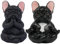 JARPSIRY 2 Stück meditierende französische Bulldogge Statue Kunstharz Skulptur Yoga Hund Figuren Zen Tier Regal Sitter Dekoration für Fensterbänke, Regale, Schränke, Ornamente (schwarz)
