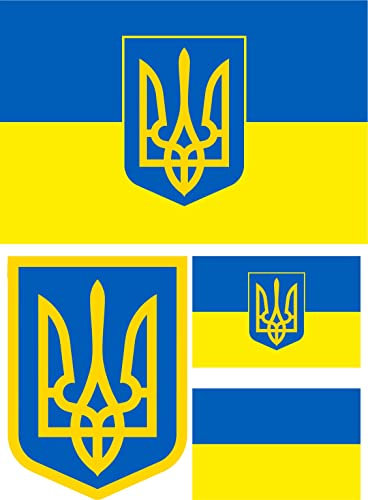 Nation Ukraine 4 Stück Aufkleber Karte Sticker - U1