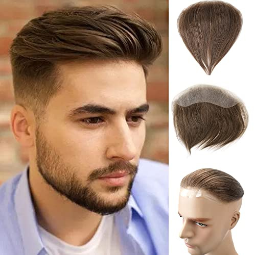 Lordhair Toupet Herren - Europäisches Echthaar Toupet, V-LOOP Skin Toupet für Männer, Toupet Echthaar Männer