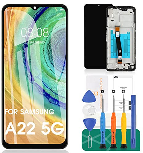 para Samsung Galaxy A22 5G Pantalla LCD para Samsung A22 5G reemplazo de Pantalla A226 Pantalla LCD SM-A226B táctil digitalizador asamblea SM-A226B/DS, SM-A226B/DSN reparación Kits (Negro con Marco)