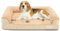 JOYELF Cama ortopédica para Perros medianos, en Forma de U de Espuma sofá Cama, Cama Impermeable Bolster Pet con Cubierta Lavable extraíble y Antideslizante Inferior - de Color Caqui