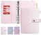 Onlyesh Budget Planner, 6 Löcher PU Leder Ringbuch, Budget Binder mit Einzigartiger Schnappschnalle, für A6 Budgetblätter, Binder Taschen und Bargeld (Farbverlauf Rosa)