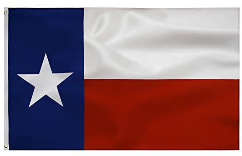 Bandiera dello stato del Texas, 0,9 x 1,5 m, bandiera del Texas, per esterni e interni, in poliestere di qualità con bordi a doppia cucitura dai colori vivaci, occhielli in ottone, decorazioni