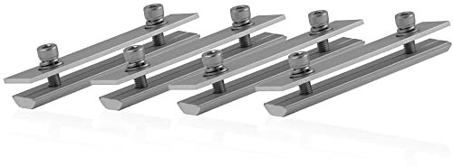 Zelsius Universal Aluminium Solarmodulschienen Profilverbinder | 4 Stück | Solarbefestigung Verbindung | verstellbarer T-Form Solarmodulträger, Befestigungsmodul | Endklemme, Montagehalterung