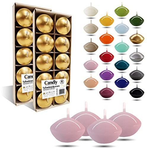 Candele Galleggiganti Premium Ø 45mm | Compleanno & Onomastico, Ricevimento di Nozze, San Valentino, Pasqua, Natale, Elegante decorazione della casa, Candele (Rosa Chiaro)