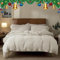 CHUFFED Parure de lit 3 pièces en lin - 200 x 200 cm - Housse de couette 200 x 200 cm + 2 taies d'oreiller 80 x 80 cm - Certifié Oeko-Tex - 55 % lin et 45 % coton (beige)