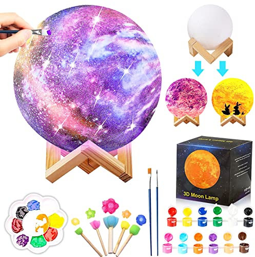 Gytera Bastelset Kinder Mond Lampe Malset, Künstlerbedarf Bastelset Kinder Für Produktion und Lackierung, Mädchen Geschenkideen Bemalen Spielzeug Geburtstagsgeschenke, bastelsets für kinder 3-12 Jahre