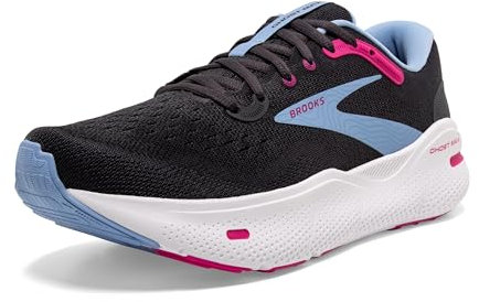 BROOKS Femme Ghost Max Sneaker, Ebony Open Air Lilac Rose, 37.5 EU