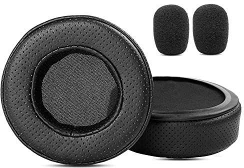 TaiZiChangQin Thicker Upgrade Ear Pads Ear Cushions Mic Foam Replacement Compatible with Mpow 071 USB Headphone (Protein Leather Earpads Black)