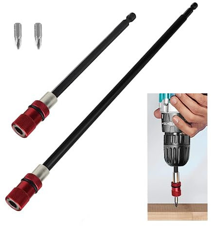 2 Pezzi Portainserti Magnetico da Gambo Esagonale 1/4 150/300MM Porta Inserti per Avvitatore per Cartongesso Barra di prolunga portapunte per Cartongesso Trapano Elettrico