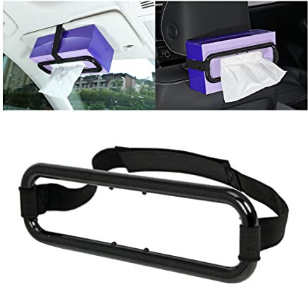 JNNJ Paper Towel Fixing Frame for Auto Visor, Plastic Clip for Hanging Napkin Box, Car Sun Visor Tissue Box Holder, Tissues Bag Bracket for Backseat, Universal Vehicle Interior Accessories