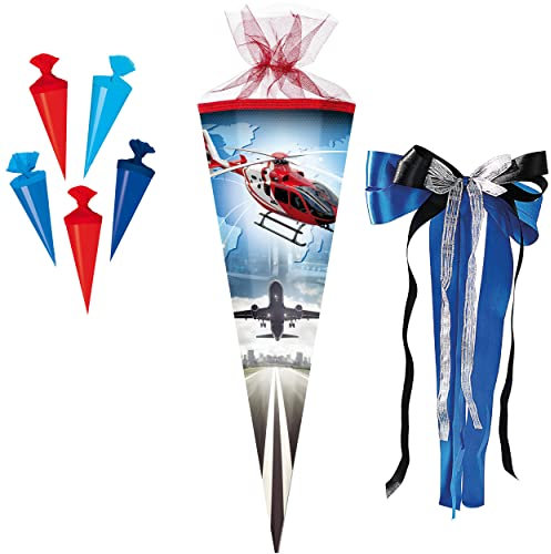 alles-meine.de GmbH komplette Füllung - Circa 200 Teile - für Set Schultüte + 5 kleine für ALLE Zuckertüten - Helikopter - Flugzeuge/Hubschrauber - eckig ..