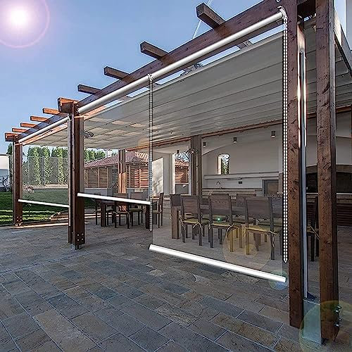 tow000ack Outdoor Patio Clear Waterproof Roller Shades,PVC Plastic Roll Up Blinds,Dustproof Rainproof Partition Curtain, for Balcony,Pergolas,Window,Door,Custom,Width x Height (1 * 2.5m(3.3 * 8.2ft))