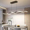 Mikeru 150CM Wave Pendant Light, Modern Black Wave Island Lights 3000K/4500K/6000K 3 Color 10%-100% Dimmable Linear Chandelier Adjustable Cable Length 1CM to 150CM for Dining Room, Living Room