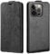 PODSI Luxury Vertical Up and Down Flip Leather phone Case For iPhone 15 14 13 12 11 Pro Max X XR XS Max 7 8 Plus SE 2020 Cover Protection Shell (Color : Black, Size : For iPhone 13 Mini)