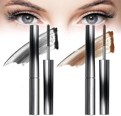 Judy Doll Mascara Judydoll 3D Curling Eyelash Iron Wimperneisen-Mascara Classic Wasserdicht Mascara mit Metallbürste für Lockig Dick Wimpern Damen Frauen Mädchen Geschenk (Schwarz+Braun)