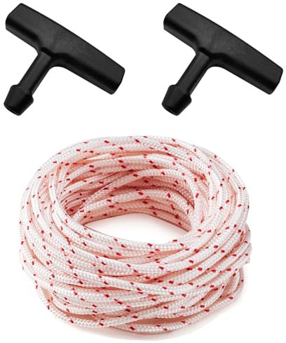 RayTour Recoil Starter Handle Rope Kit - 2-Pack Pull Start Handles with 10m 3.0mm Pull Cord, Compatible with Stihl Homelite, Craftsman Poulan Chainsaws Lawn Mowers Trimmers