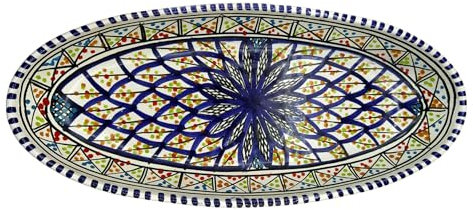 Decorative Tunisian Ceramic Sextension Plate - Artisan Masterpiece for the Table 1201211315