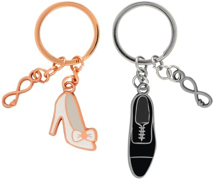 GRUSS & CO Paar-Schlüsselanhänger Motiv Schuhe | Geschenkset mit 2 figürlichen Anhängern, auf Geschenkkarte | Hochzeitsgeschenk, für Paare, für zwei | 71075