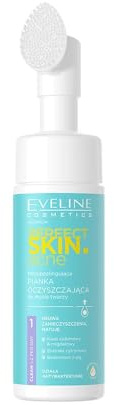 Eveline Cosmetics Tiefenreinigender Gesichtsreiniger mit Silikonbürste | Shikimisäure & Mandelsäure, Aloe & Algen-Bioferment | Perfekte Haut Akne-Lösung