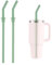 Lot de 2 Pailles de Rechange à Presser pour Hydro Flask Gobelet de Voyage de 40oz, Pailles Réutilisables en Silicone Sans BPA pour Hydro Flask Bouteille d'Eau Accessoires Pièces (Vert)