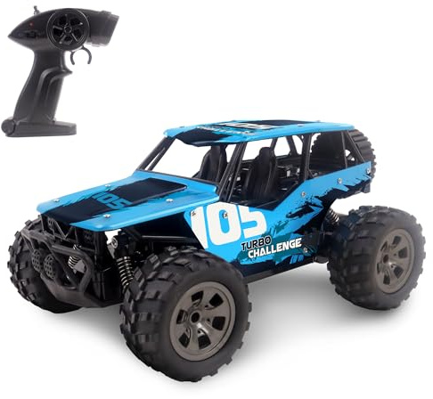 TURBO CHALLENGE - Wild Ricer - Off Road - 093728 - Ferngesteuertes Auto - Blau - 1/18 - Fahrbereit - Metall - Kinderspielzeug - Geschenke - Geburtstag - Ab 6 Jahren