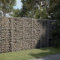 IKAYAA Gabionen Zaun mit Deckel 200x50x150 cm Steingabionen Steinkorb Gabionenwand Gabionenkörbe Gabionengitter Drahtkorb Steingabionen