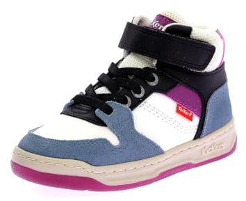 Kickado, Sneakers Hautes Mixte, Bleu Blanc Violet, 29