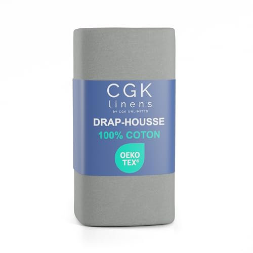 Spannbettlaken Jersey 140x200 cm - 100% Baumwolle weich & atmungsaktiv wärmend - Bettlaken Spannbetttuch mit Rundumgummi für Matratzen bis 30 cm & Boxspringbetten DE - Oeko-Tex zertifiziert - Hellgrau