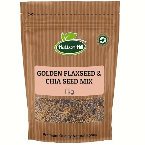 Organic Golden Flaxseed & Chia Seed Mix 1kg by Hatton Hill Organic | Versatile, Nutty Superfood Blend