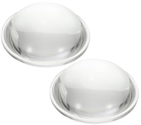 PATIKIL Diamètre 60mm Lentille Convexe Plate, 2 Pcs Hauteur 23mm Verre Borosilicate Haut LED Lentille Optique Convexe Condenseur Avec Bord Pour Lampe Torche Phare Voiture,Transparent 3.2mm