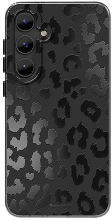 SCORPIFY Kompatibel mit Samsung Galaxy S25 Plus Hülle [Kompatibel mit Magnetic] für mattem schwarzes Leoparden Geparden Druck Design, niedliche magnetische Handyhülle für Frauen, Mädchen und Männer