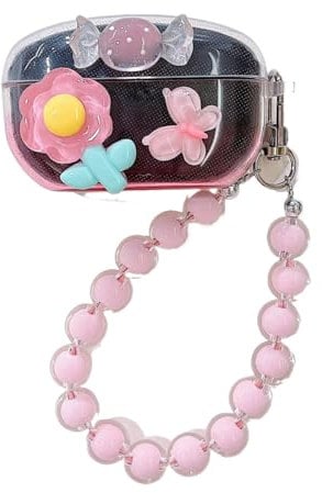 GULVQYF Case for Sony Wf-1000xm5 with Hook,Clear Shockproof Soft Protective Cover,Fall-proof Earbuds Shell for Girls Boys (B)