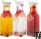 CJWLKJ 3 Pcs 1L / 32 Oz Plastic Water Carafe Pitcher with Flip Top Lid, Square Base Juice Containers, Mimosa Bar Supplies Pitcher for Drinks, Water, Tea, Juice, Milk, Lemonade and Other Beverages