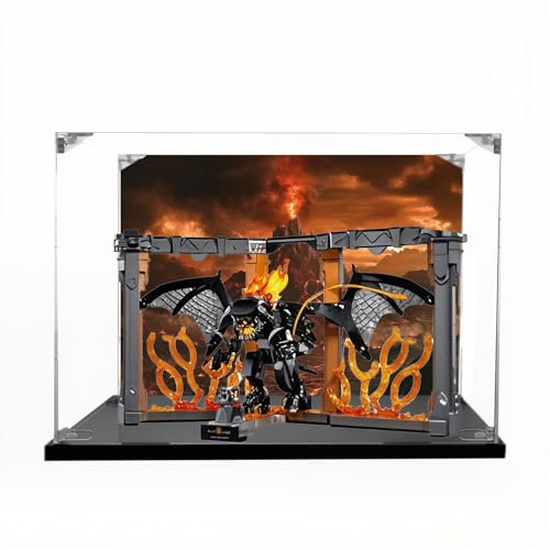 Acrylic Display Case for Lego 10367 Bookshelf, Dustproof Box, Storage Box, Transparent Box, Display Box Compatible with 10367 (Box Only) (Back Painting B)