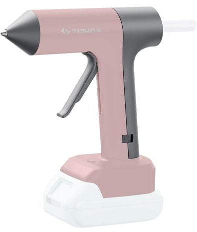 TILSWALL W107 Pink Cordless Hot Glue Gun, Compatible with Makita 18V Batteries (Battery Not Included) - 3Min Preheat, 15g/min Output for Crafts, DIY Gifts & Home Projects