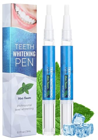 2 Stück Bleaching Stift Zähne-Zahnaufhellung - Sofortige Zähne aufhellen Wirkung- Einfaches ​Teeth Whitening​ für Zuhause, ​weiße Zähne​ in Tagen - ​Zahnbleaching​ Set für strahlendes Lächeln