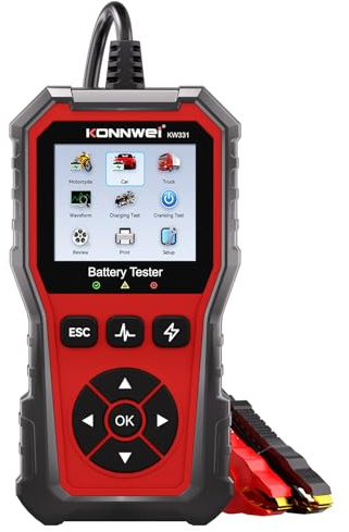 Autobatterie Tester 6V/12V/24V, Batterietester Kfz 100-2000 CCA, Autobatterietester Digitaler Analysator, AGM Lithium Gel Batterieprüfer Kfz-Lichtmaschine für Auto Motorräder PKW-LKW ATV SUV Boot
