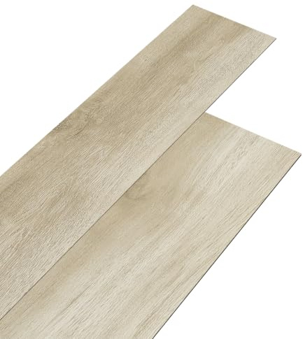INMOZATA 36Pcs Peel and Stick Flooring, 2mm Thick Vinyl Flooring, Waterproof Wear-Resistant UV Coated Stick on Floor Tiles,Covers 5m², 91.5 x 15.2cm for Kitchen Living Room(Pale Whitewashed Oak)