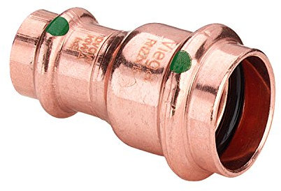 Pressfittinge T-Stück, 45° Bogen, Kappen, Muffen, 90° Bogen, Winkel Pressfittings Reduziermuffen Kupfer Rohrverbindung (Red. Muffe - 35 x 28 mm)