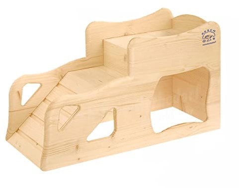 Resch Nr24 Nagerburg Zugspitze naturbelassenes Massivholz aus Fichte/mit Treppe zur Aussichtsplattform und gerundeten Ecken/zum Spielen, Klettern und Relaxen