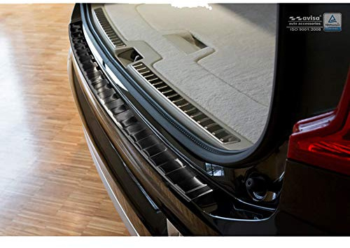 Avisa Edelstahl Heckstoßstangenschutz passgenau | kompatibel mit Volvo XC90 2015-2019 & all Facelift models - Schwarz
