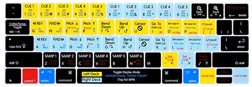 HRH Serato Scratch Live Shortcuts Hotkey Silicone Keyboard Cover Skin for MacBook Pro with Touch Bar 13 Inch and 15 Inch(A2159/A1989/A1706,A1990/A1707) 2019 2018 2016 2017 Release US Version