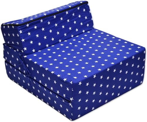 Best For Kids Kindersessel für Spielen, Schlafen und Sitzen, verstellbar, hochwertig, 3-in-1, mit Matratze (Sternchen, 60x160x12)